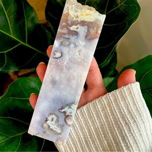 Natural flower Agate Crystal Slab polished and raw